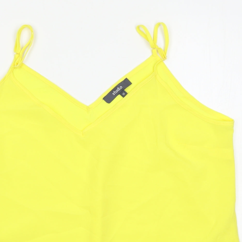 Studio Womens Yellow   Basic Tank Size 18