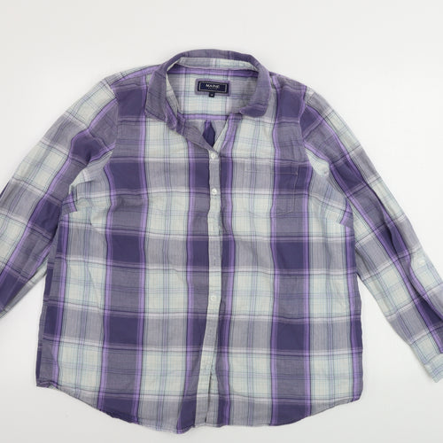 Maine New England  Mens Black Check   Button-Up Size 18