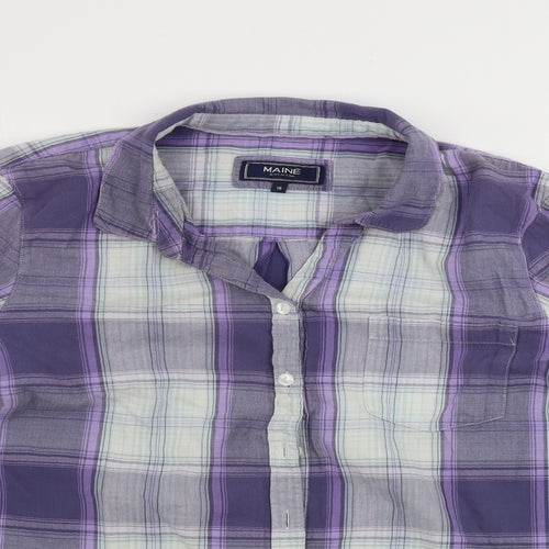 Maine New England  Mens Black Check   Button-Up Size 18