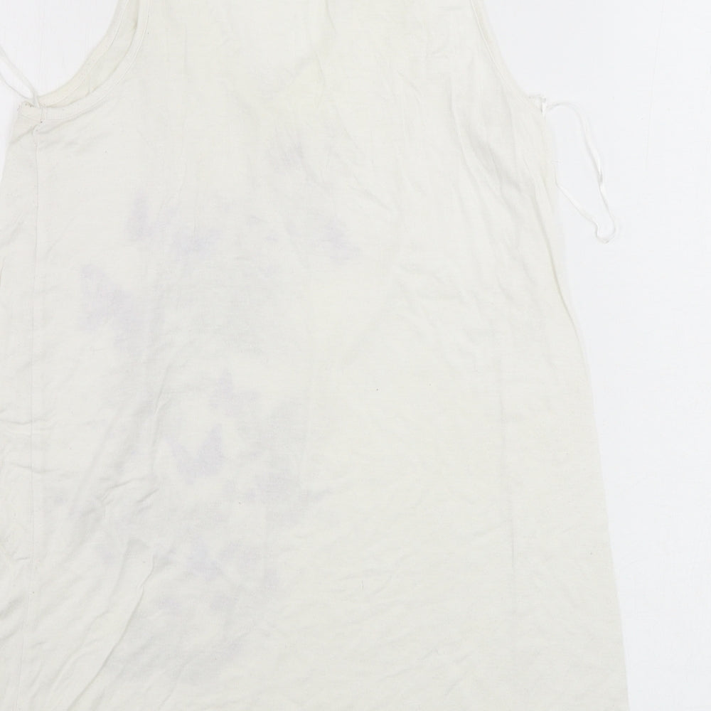 EDITIONS  Womens White Animal Print  Basic Tank Size 14