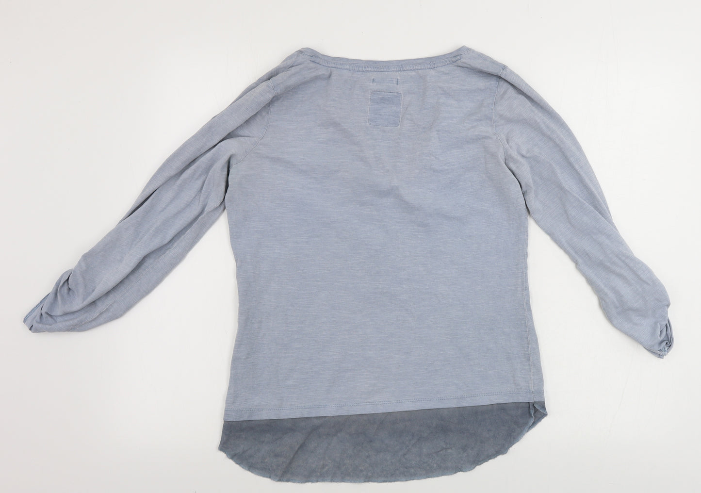 Kangaroo  Womens Blue Houndstooth  Basic T-Shirt Size 10