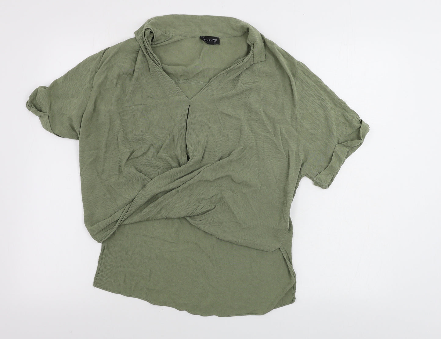 Topshop  Womens Green   Basic Blouse Size 8