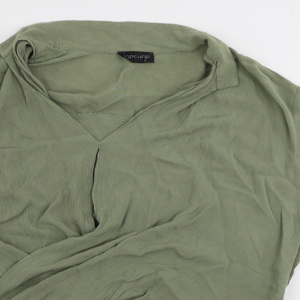 Topshop  Womens Green   Basic Blouse Size 8