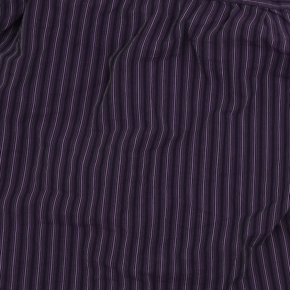Jeff Banks  Mens Purple Striped   Button-Up Size L