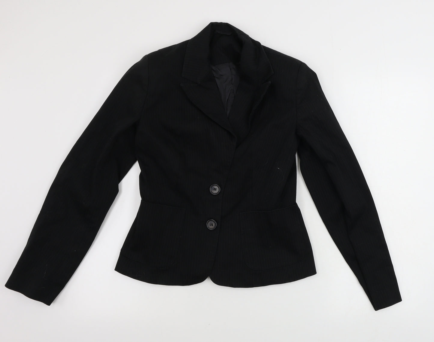 New Look Womens Black Striped  Jacket Blazer Size 10