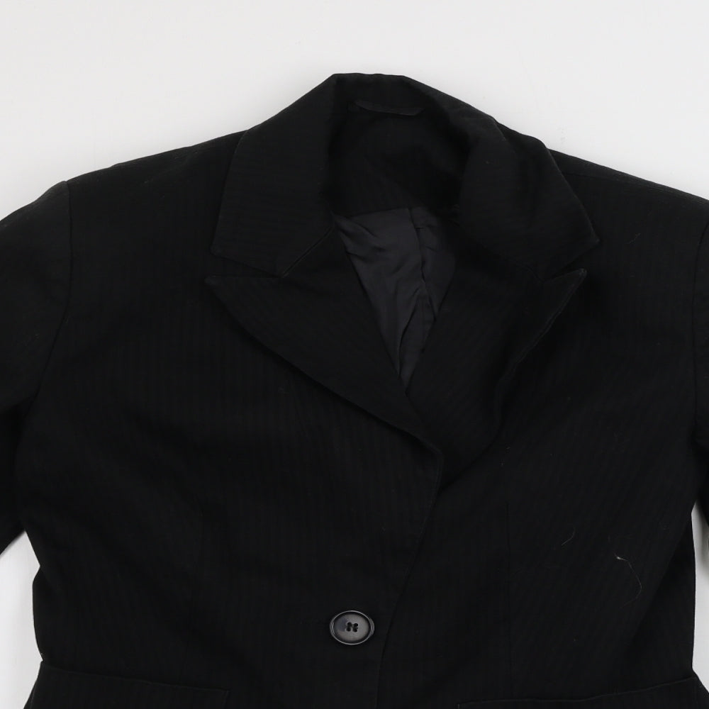 New Look Womens Black Striped  Jacket Blazer Size 10