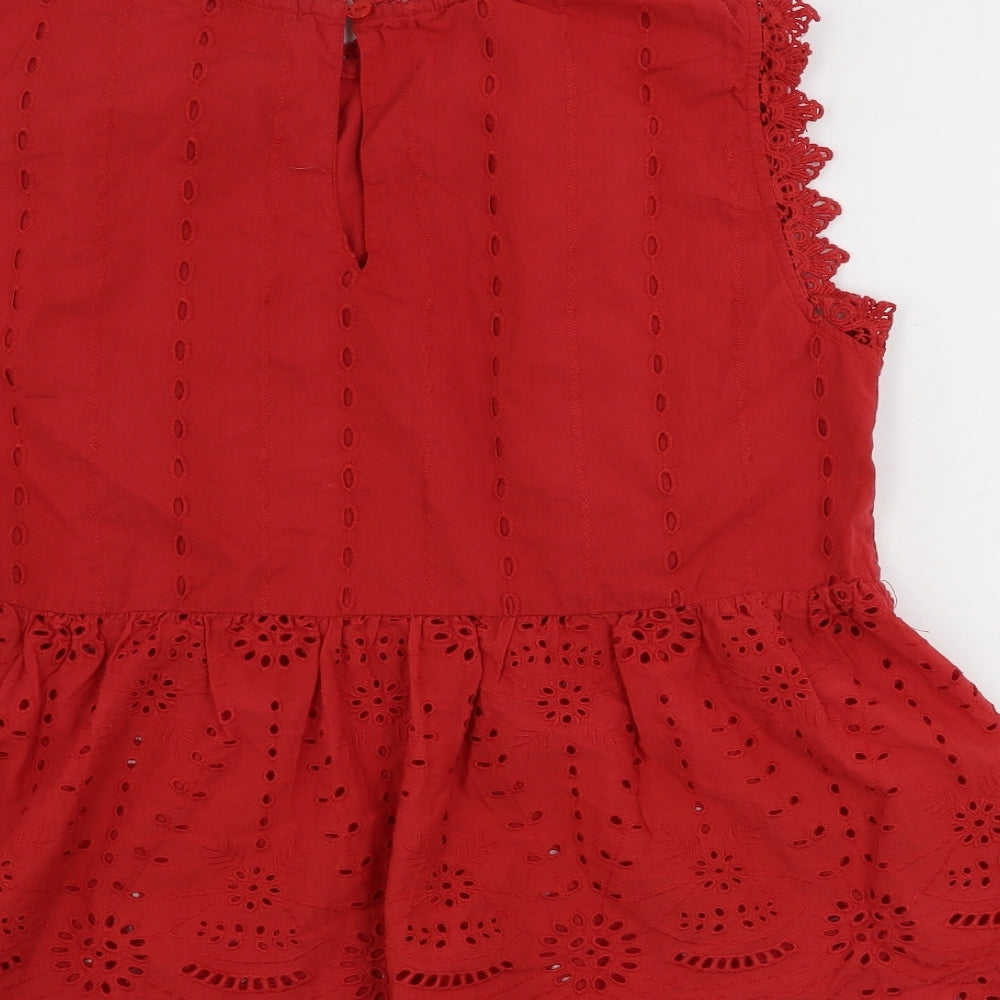 Boohoo  Womens Red   Basic Blouse Size 12