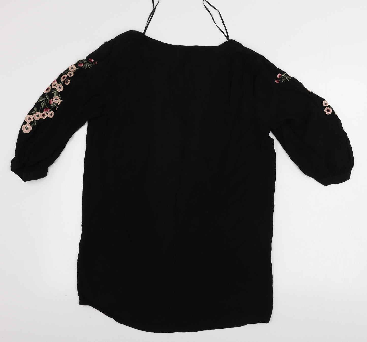 New Look  Womens Black Floral  Cardigan Jumper Size 12