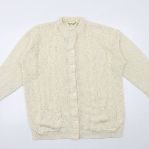 Prestige Womens Ivory  Knit Cardigan Jumper One Size
