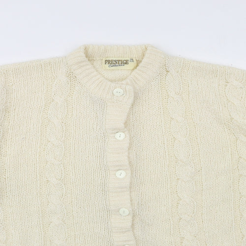 Prestige Womens Ivory  Knit Cardigan Jumper One Size