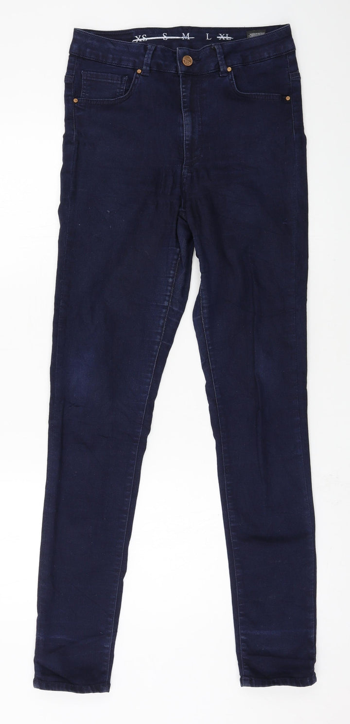 Never Denim Womens Blue Denim Skinny Jeans Size L L31 in