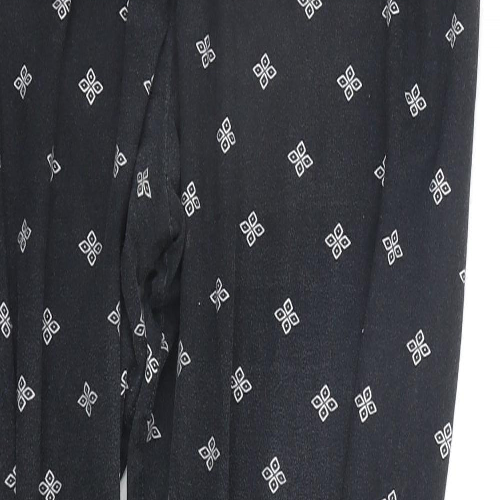 Primark Womens Black Geometric  Top Pyjama Pants Size L