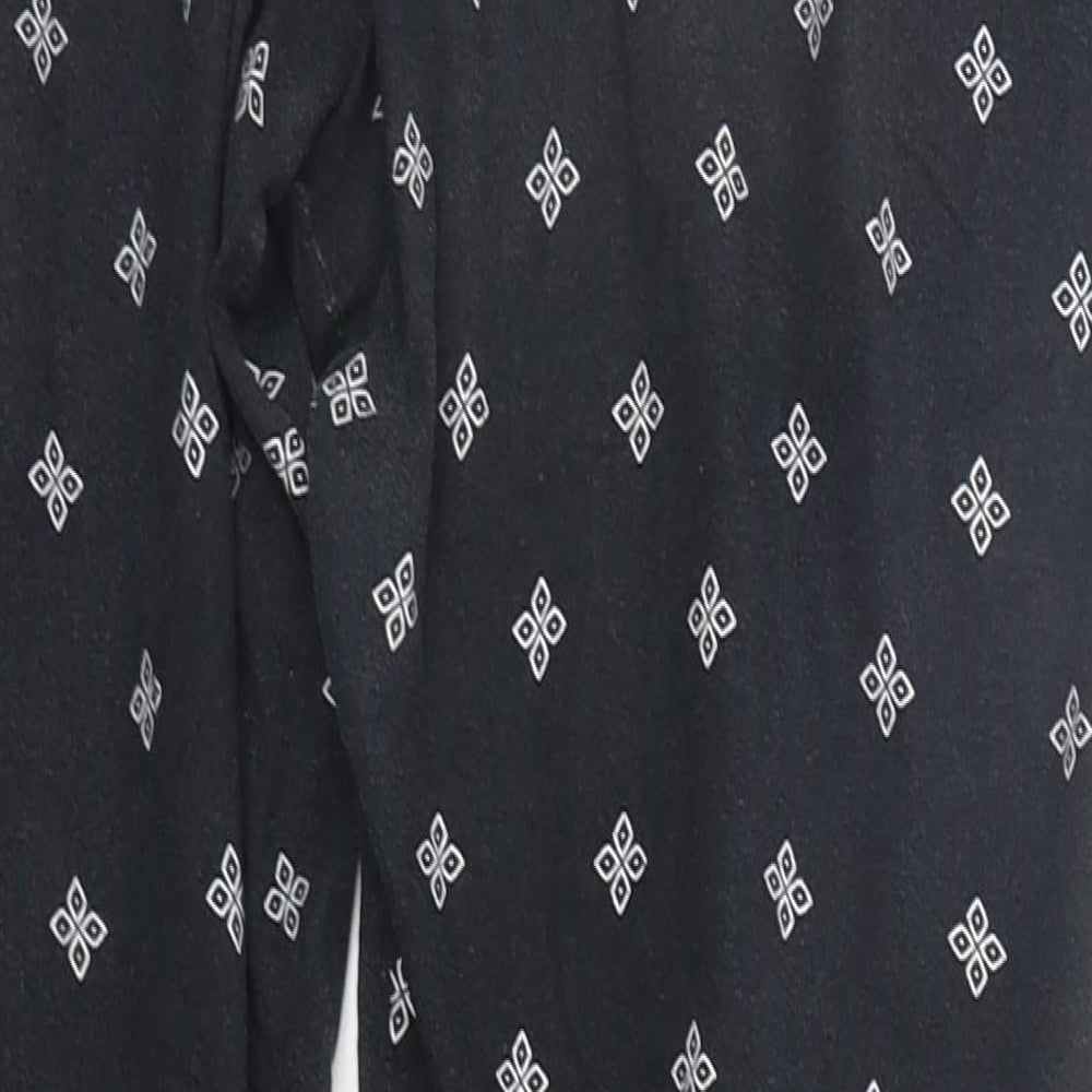 Primark Womens Black Geometric  Top Pyjama Pants Size L