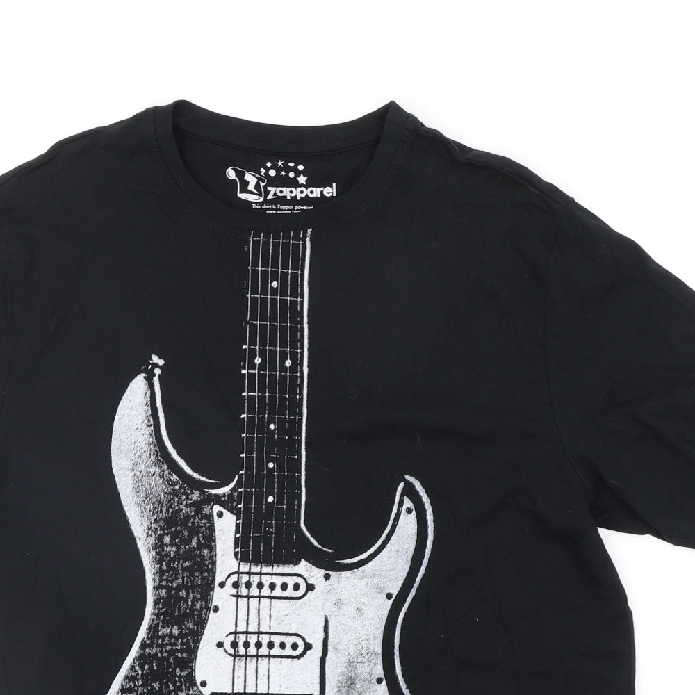 George Mens Black    T-Shirt Size L  - Guitar