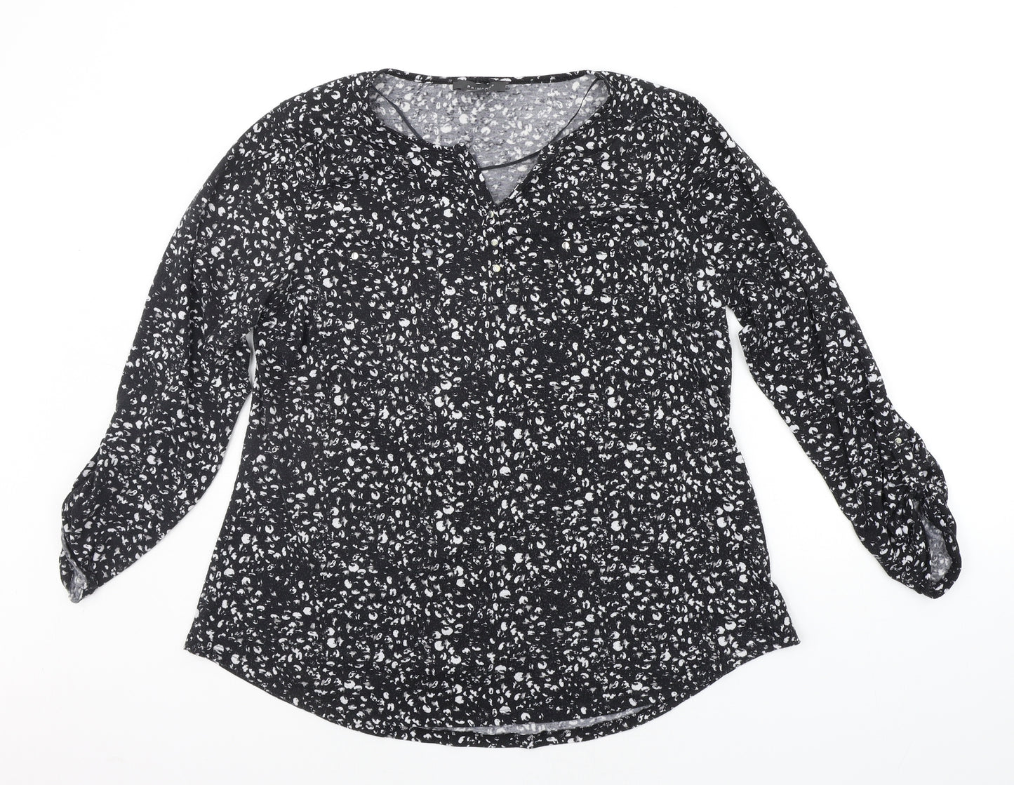 Primark Womens Black Geometric  Basic T-Shirt Size L