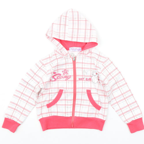 NAPOLEONE Girls White Check  Jacket  Size 2-3 Years