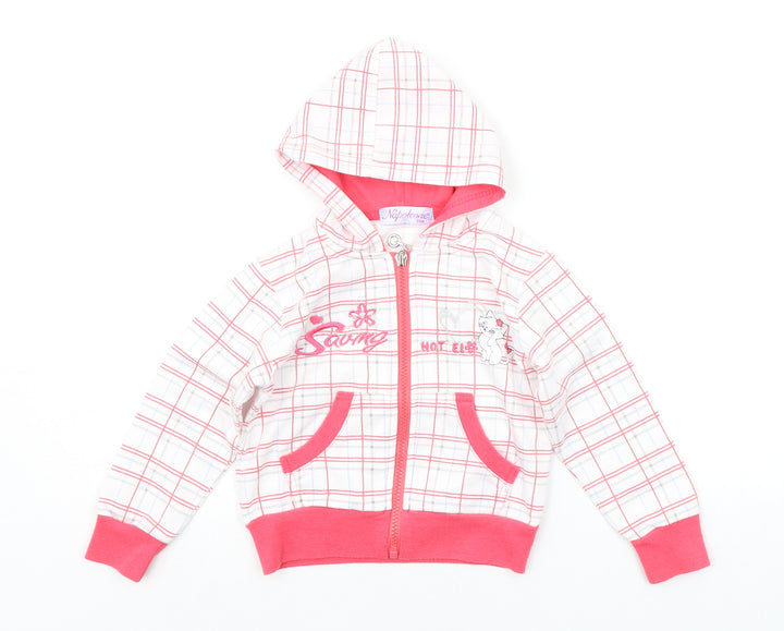 NAPOLEONE Girls White Check  Jacket  Size 2-3 Years