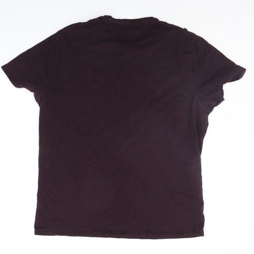 TU Mens Purple Houndstooth   T-Shirt Size XL