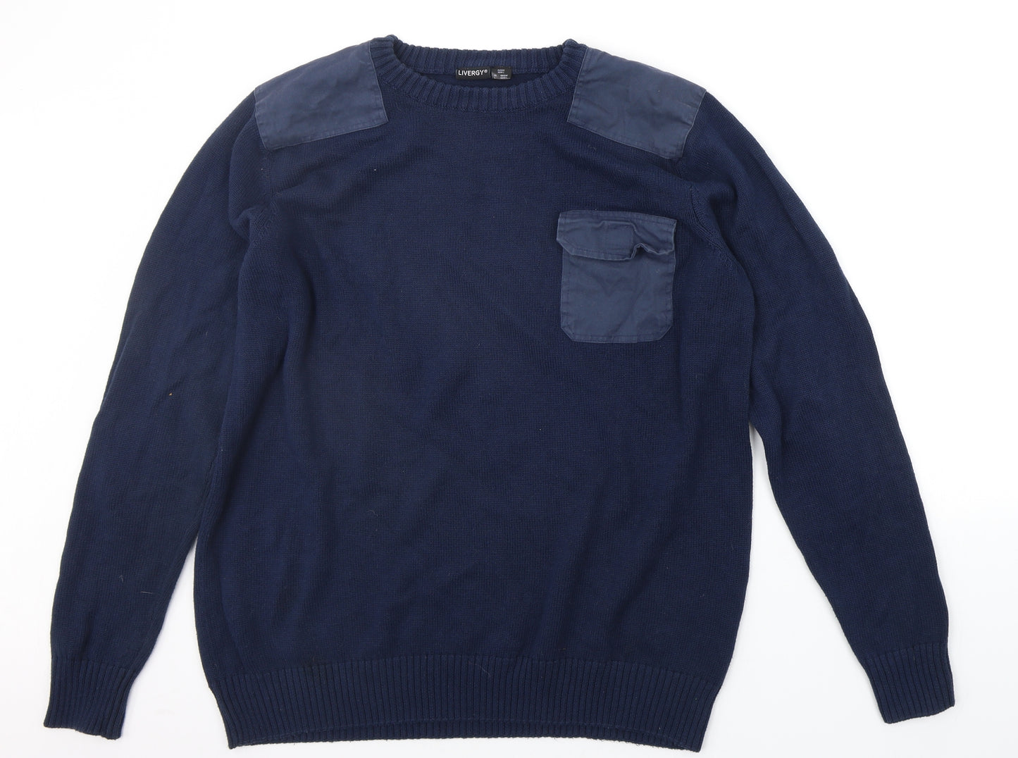 Livergy Mens Blue   Henley Jumper Size L