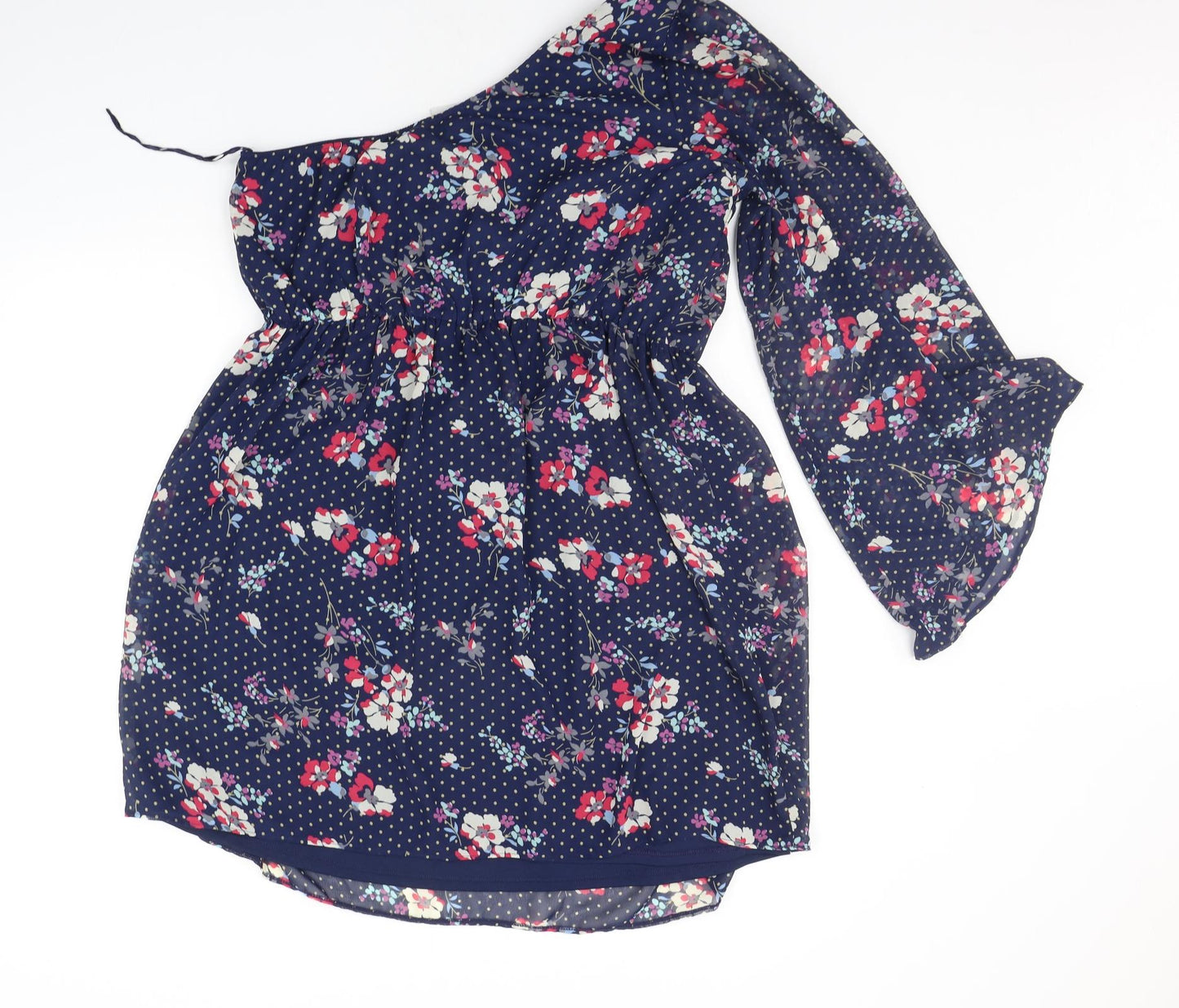 George Womens Blue Floral  A-Line  Size 16