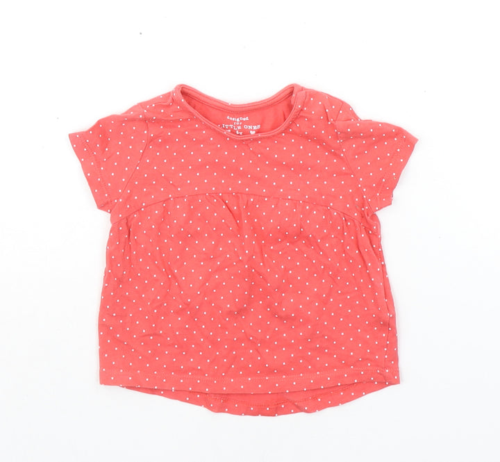 F&F Baby Red Polka Dot Basic T-Shirt Size 6-9 Months