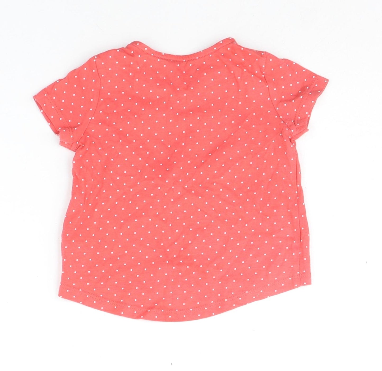 F&F Baby Red Polka Dot  Basic T-Shirt Size 6-9 Months