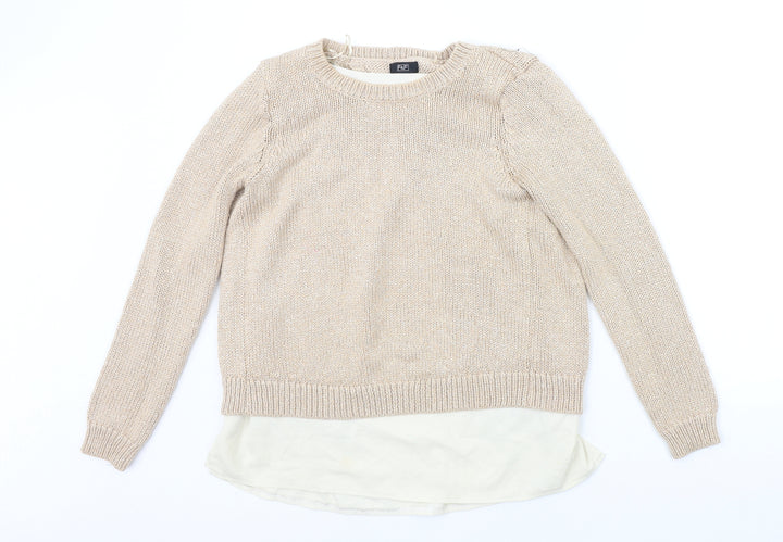 F&F Womens Gold Pullover Jumper Size 8