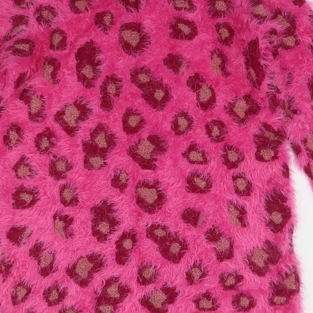 F&F Womens Pink Animal Print  Pullover Jumper Size 18