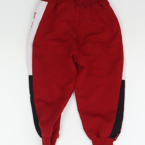 Preworn Boys Red   Jogger Trousers Size 4 Years