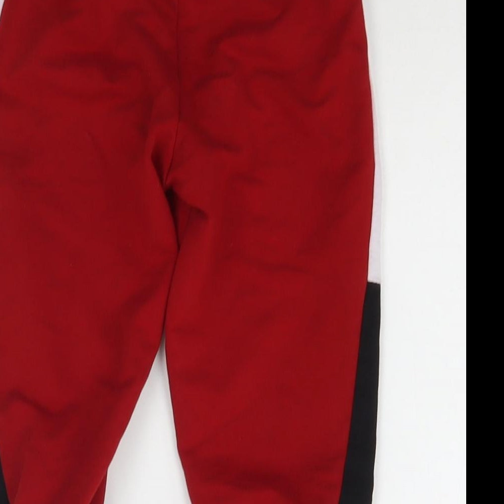Preworn Boys Red   Jogger Trousers Size 4 Years