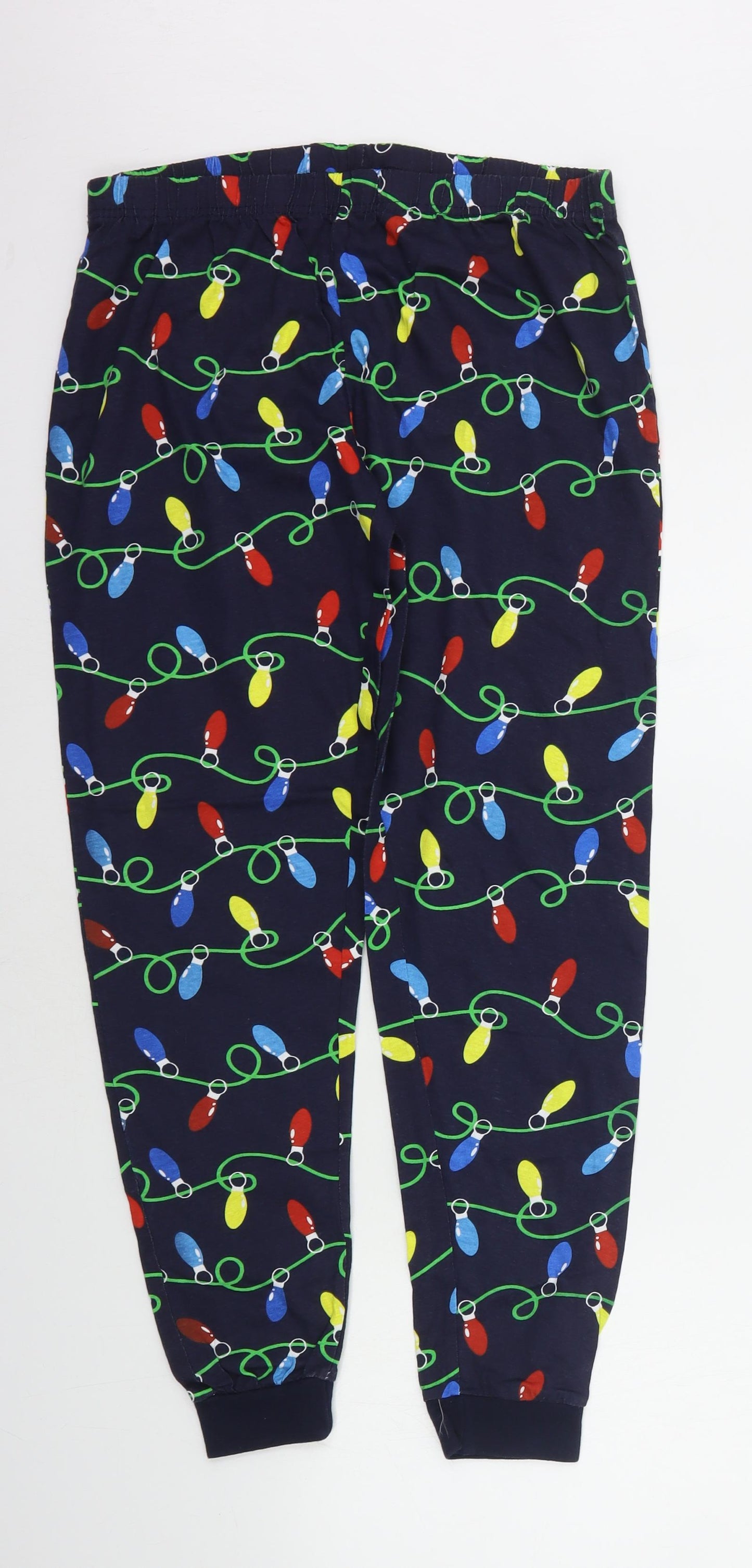 b&M Womens Blue Geometric  Top Pyjama Pants Size 12  - LIGHTS