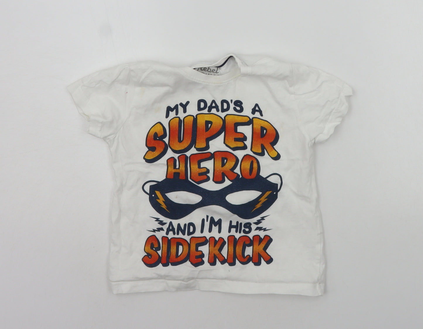 Primark Boys White   Basic T-Shirt Size 3-4 Years  - Super Hero