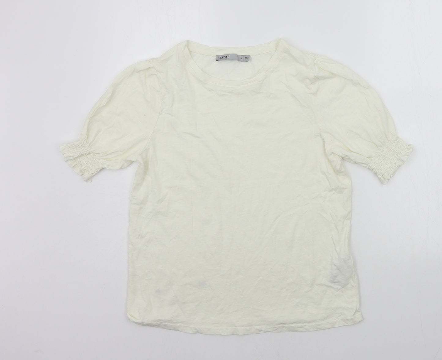 Oasis Womens Yellow   Basic T-Shirt Size S