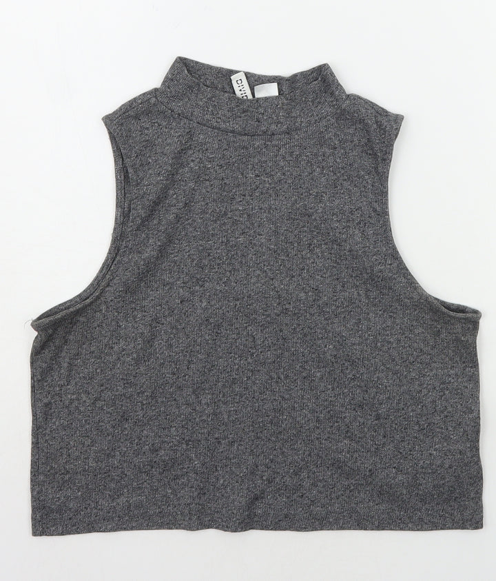 Divided Womens Grey Basic T-Shirt Size L