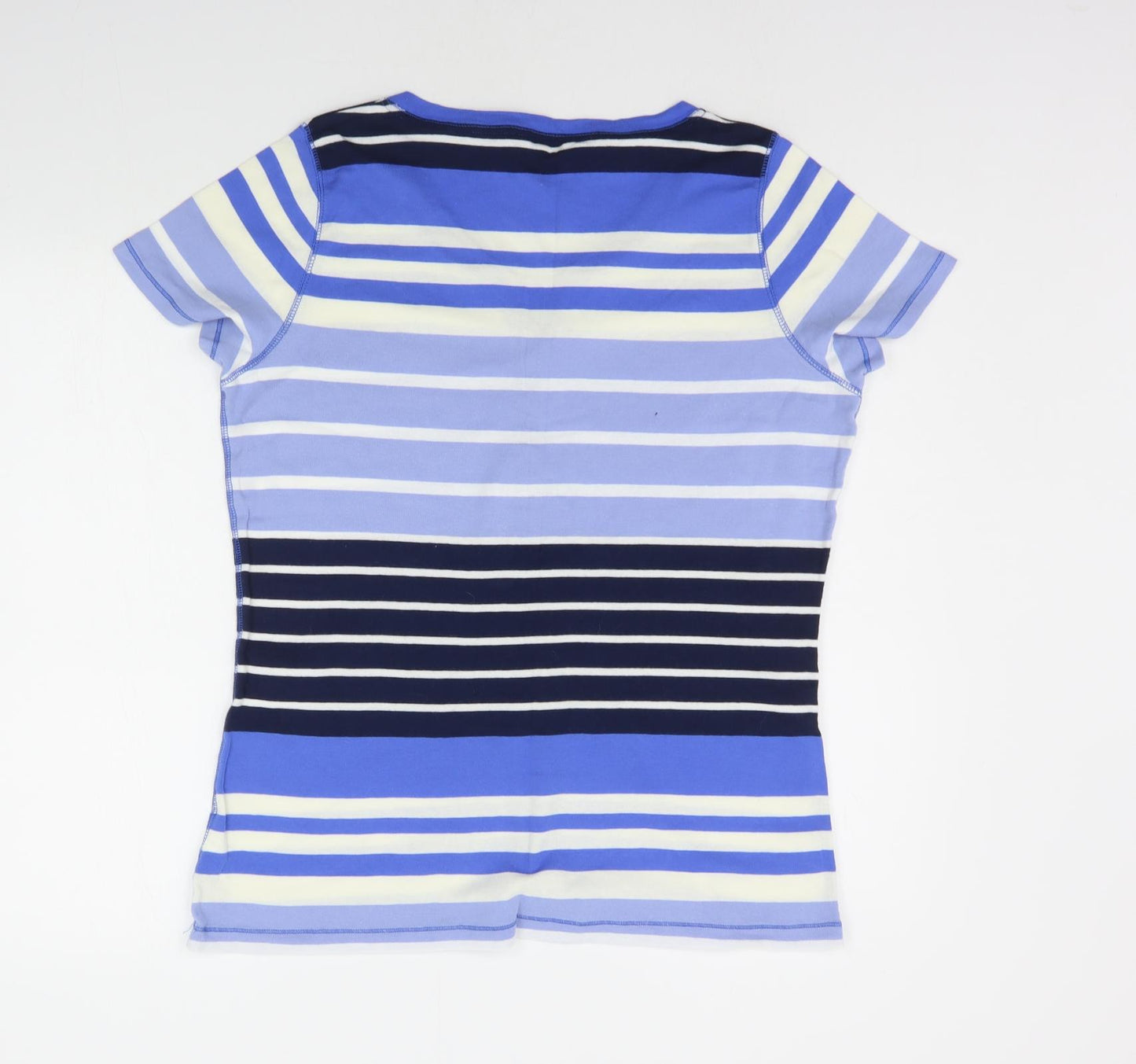 Marks and Spencer Womens Blue Striped  Basic T-Shirt Size 20