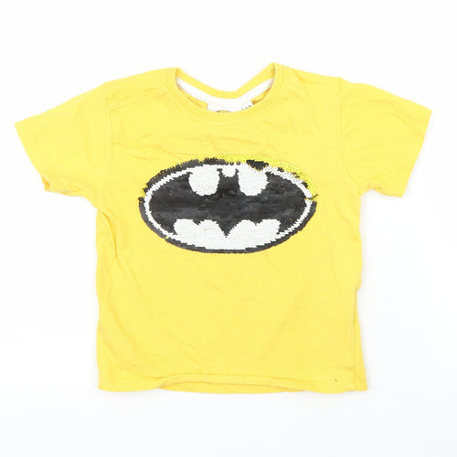 Batman Boys Yellow   Basic T-Shirt Size 3 Years