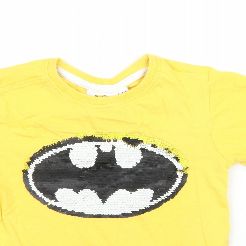 Batman Boys Yellow   Basic T-Shirt Size 3 Years