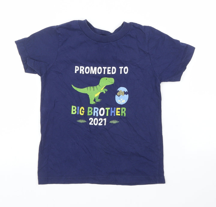 Port & Company Boys Blue Basic T-Shirt Size 3 Years