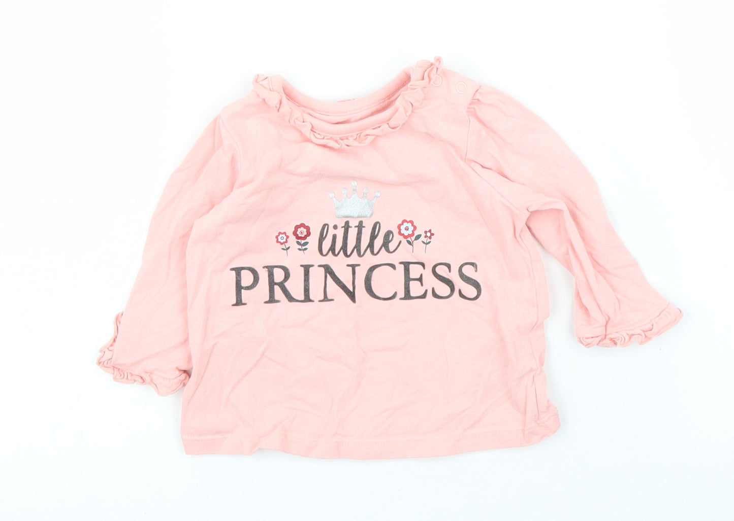 Nutmeg Girls Pink   Basic T-Shirt Size 3-6 Months