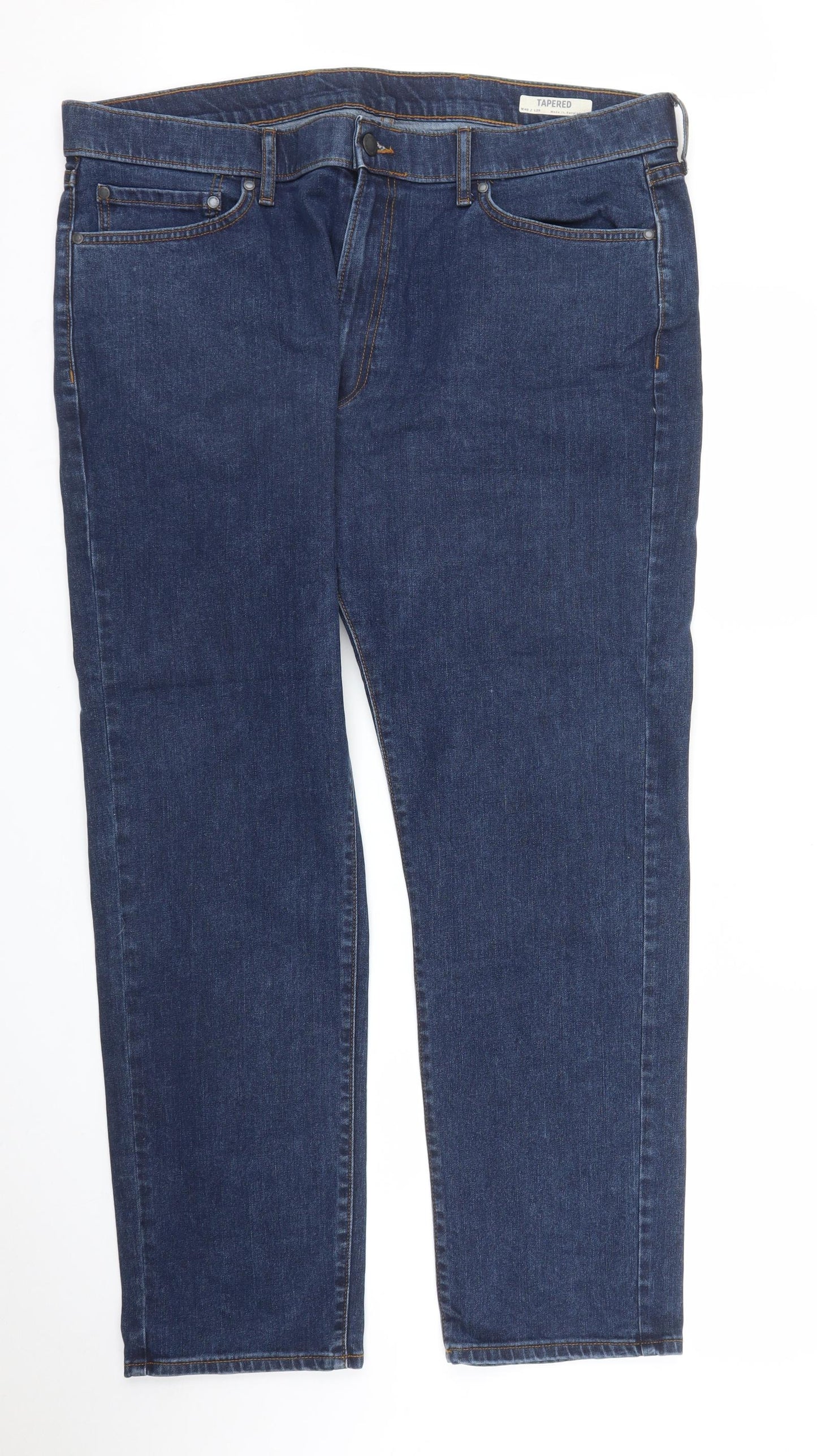 M&S Mens Blue  Denim Tapered Jeans Size 40 in L29 in