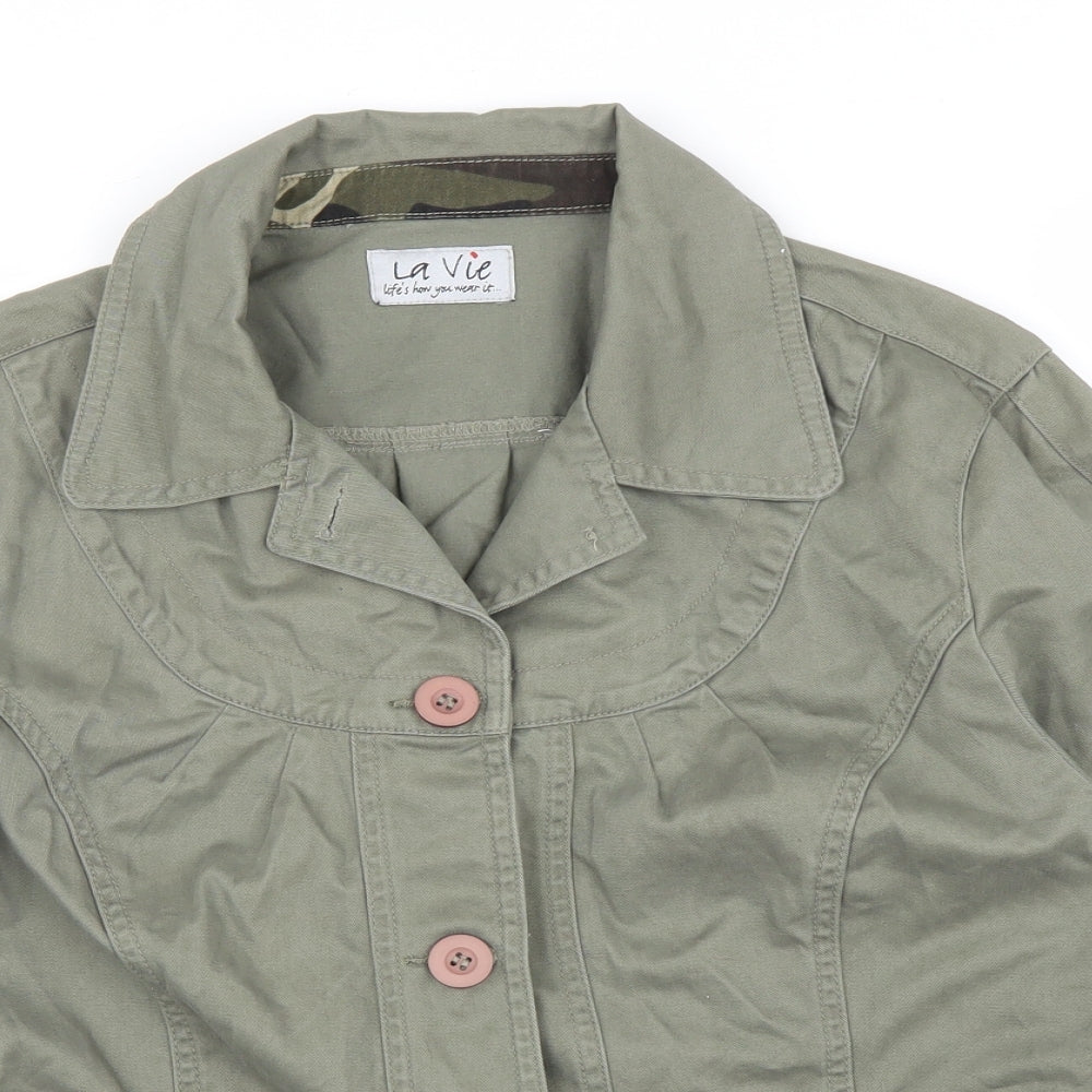 La Vie Womens Green   Military Jacket Jacket Size 16