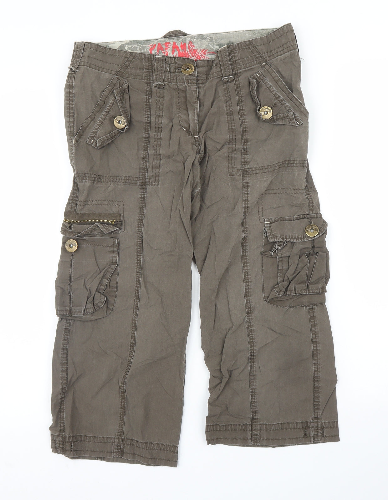 Matalan Womens Green   Cargo Trousers Size 8 L20 in