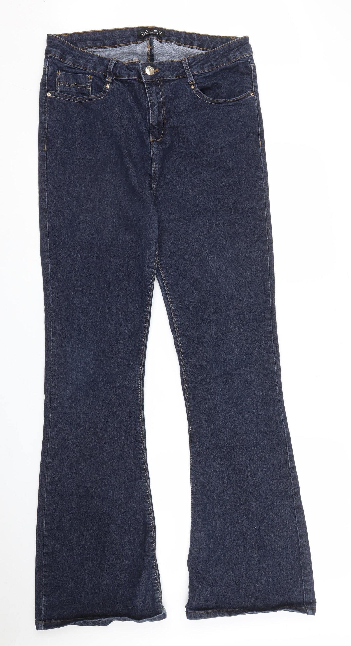 Peacocks Womens Blue  Denim Bootcut Jeans Size 16 L31 in