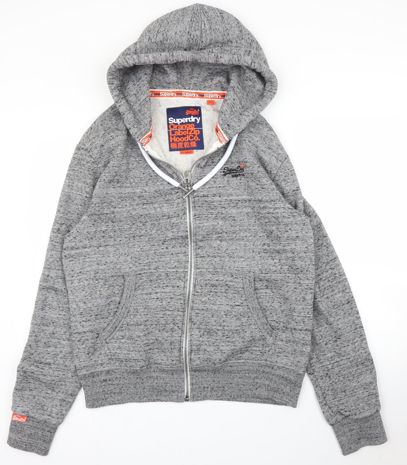 Superdry Mens Grey   Full Zip Hoodie Size XL