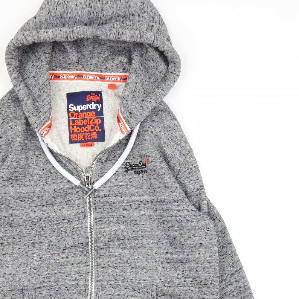 Superdry Mens Grey   Full Zip Hoodie Size XL