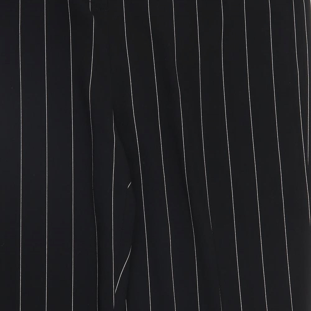 Wallis Womens Black Striped  Trousers  Size 18 L31 in