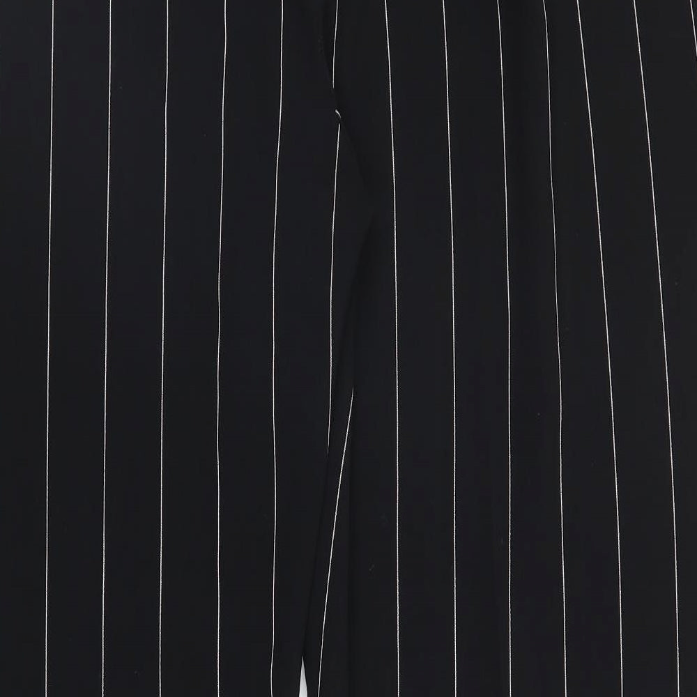 Wallis Womens Black Striped  Trousers  Size 18 L31 in