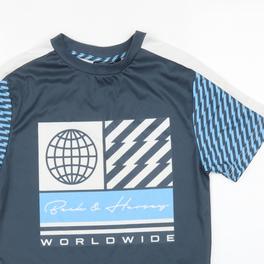 Beck & Hersey Boys Blue   Basic T-Shirt Size 9 Years