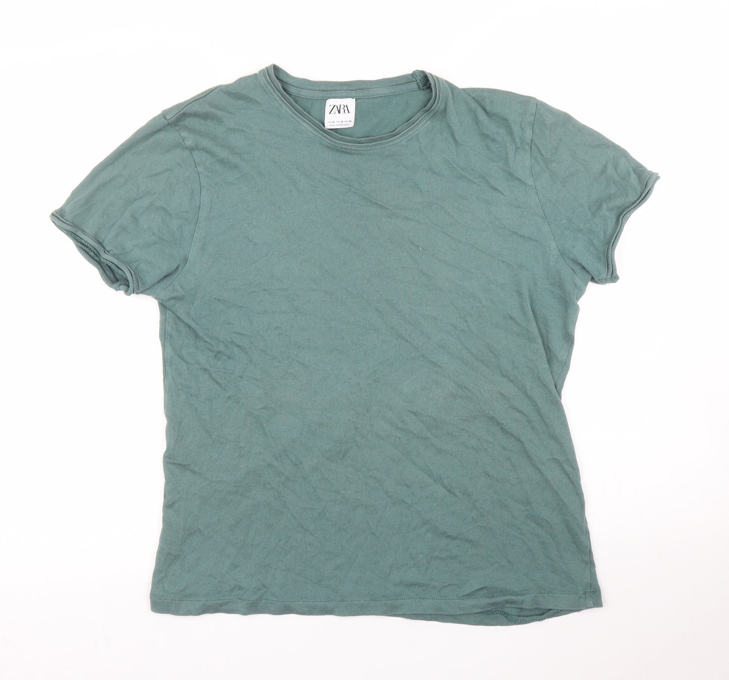 Zara Mens Green    T-Shirt Size M