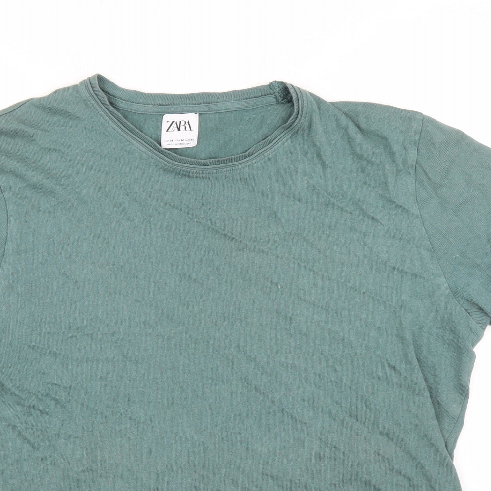 Zara Mens Green    T-Shirt Size M
